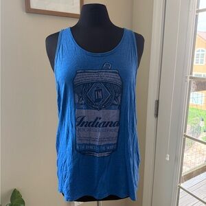 Blue Graphic Indiana Tank Top